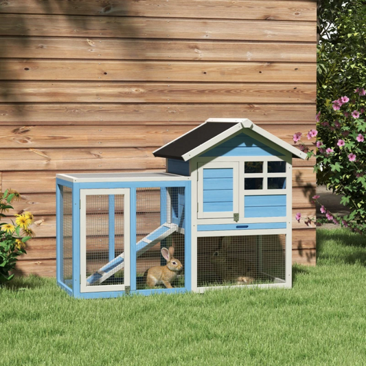 Wooden Bunny Rabbit Hutch With Waterproof Asphalt Roof