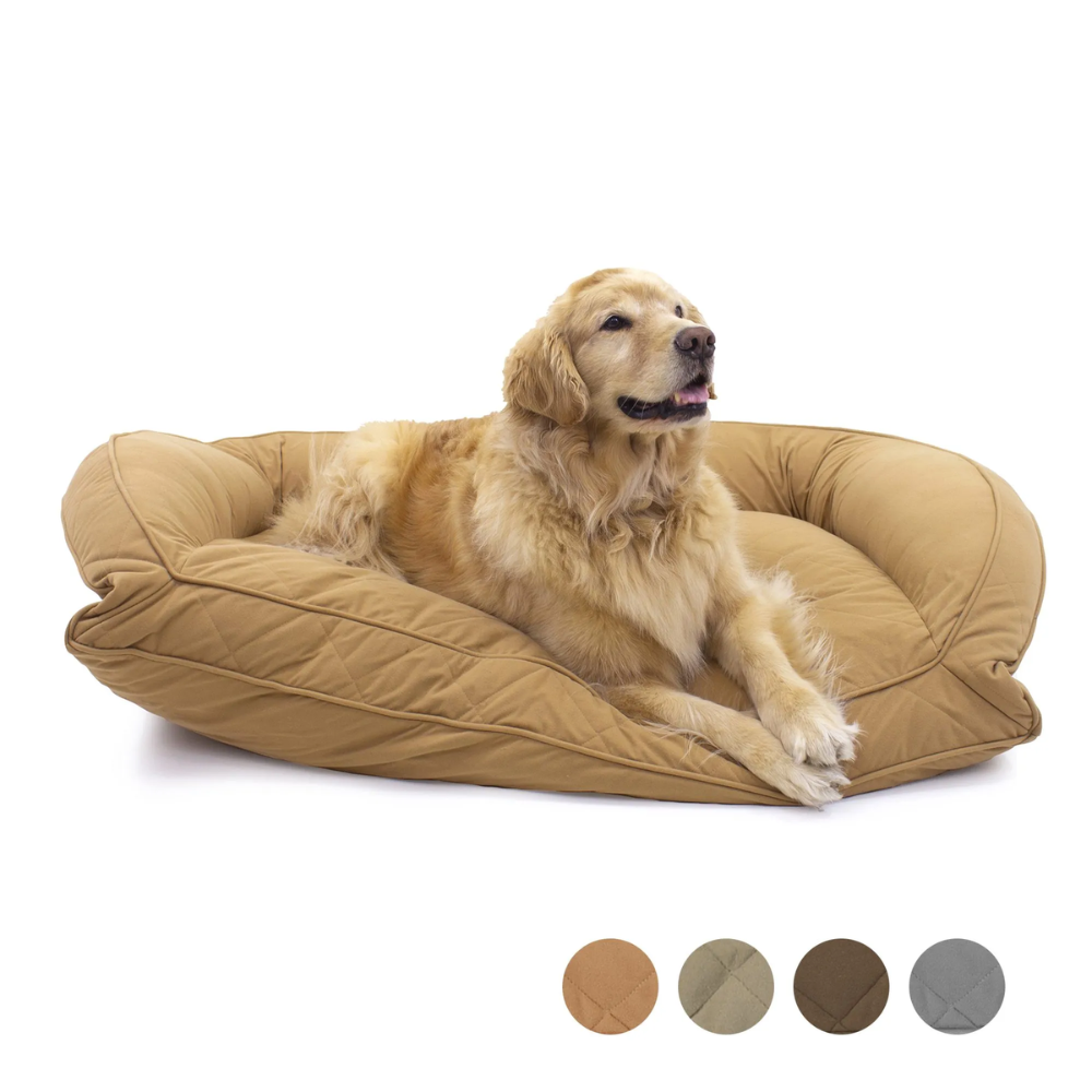 Quilted Microfiber Bolster Pet Bed