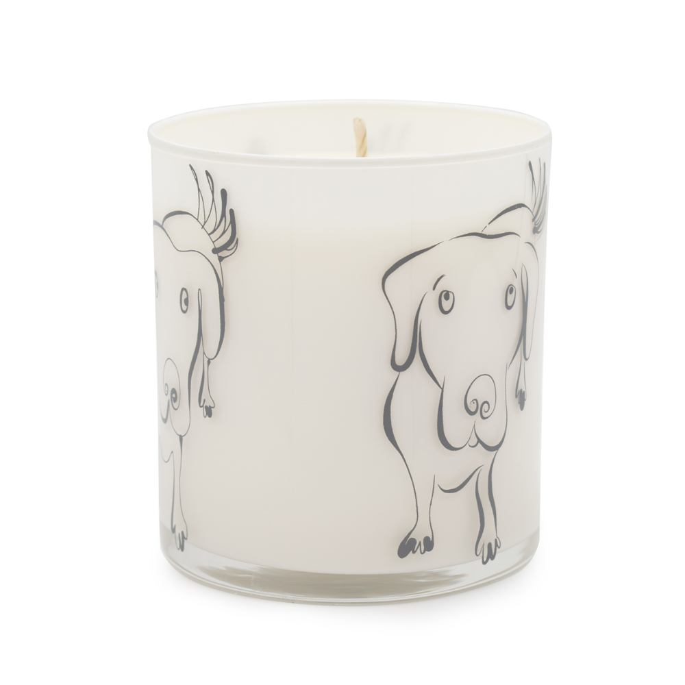 Gray Large Dog Jar Candle - Wet Dog Fresh Rain Scent