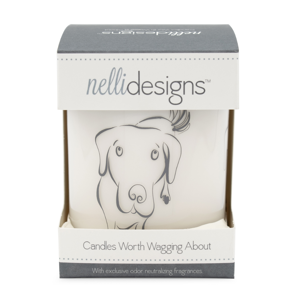 Gray Large Dog Jar Candle - Wet Dog Fresh Rain Scent
