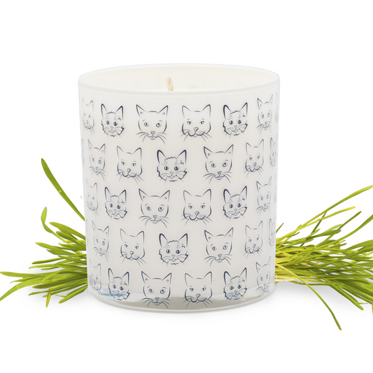 Navy Cat Heads Jar Candle – Rolling in Grass Scent