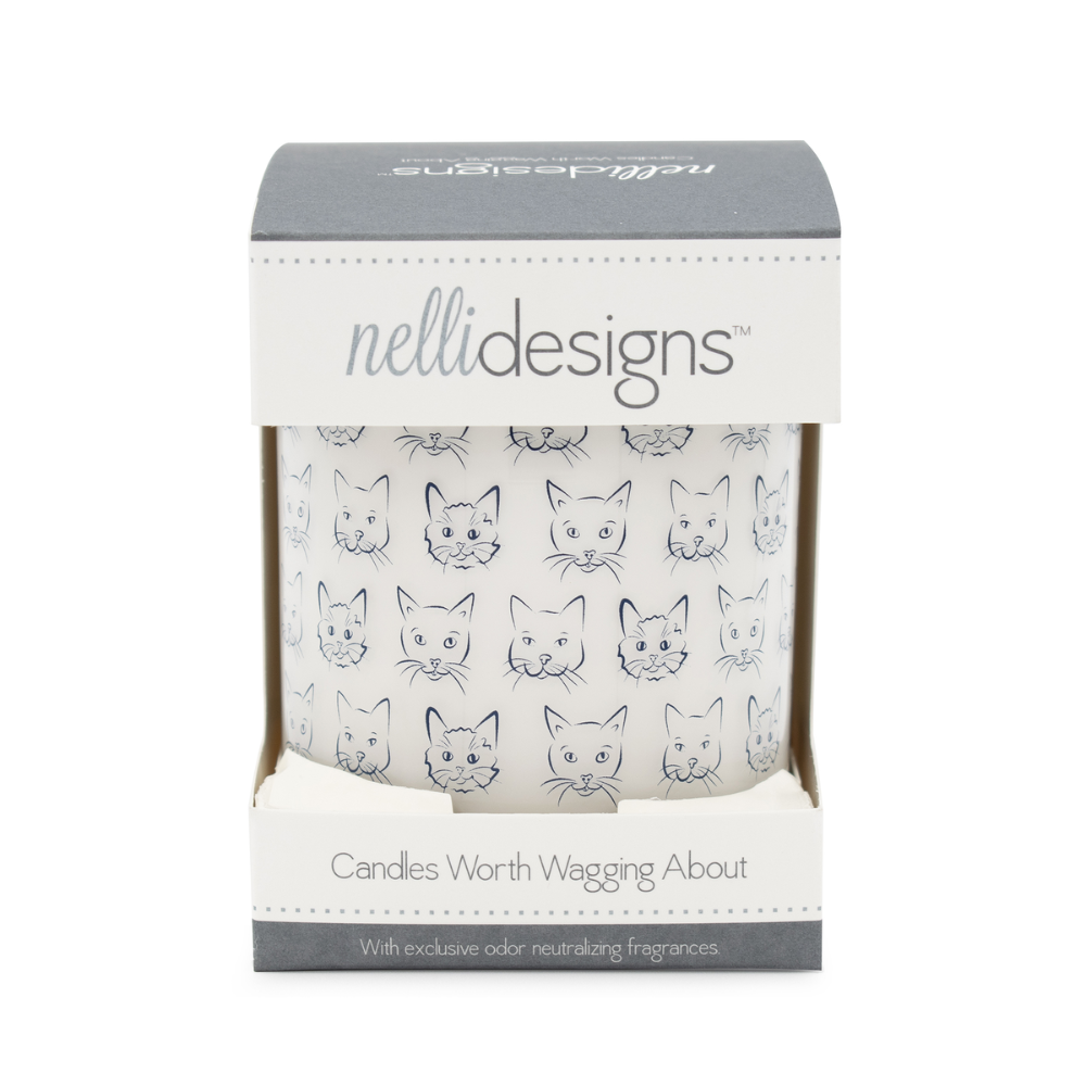 Navy Cat Heads Jar Candle – Rolling in Grass Scent