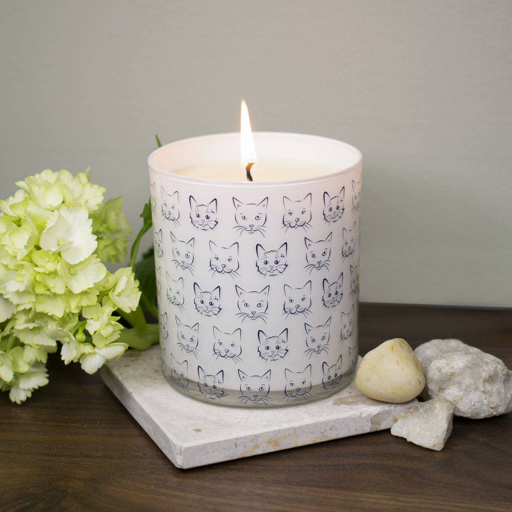 Navy Cat Heads Jar Candle – Rolling in Grass Scent