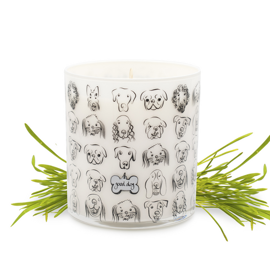 Dogs with Tag Jar Candle – Rolling in Grass Scent
