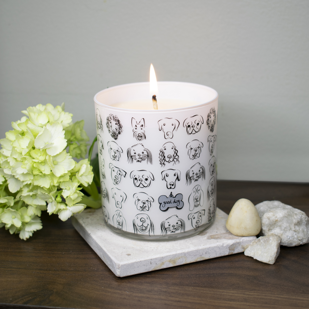 Dogs with Tag Jar Candle – Rolling in Grass Scent