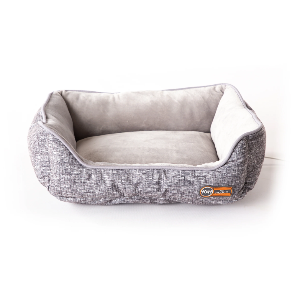 Mother's Heartbeat Heated Puppy Pet Bed with Bone Pillow