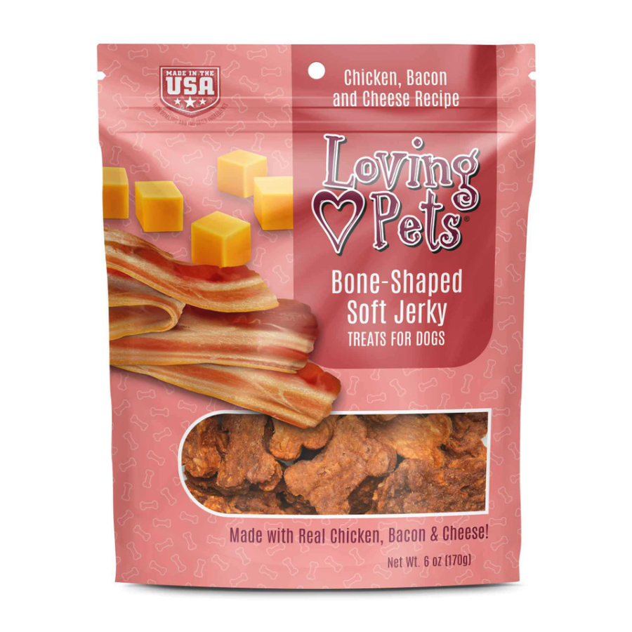 Bone-Shaped Soft Jerky Treats - Chicken, Bacon & Cheese Recipe