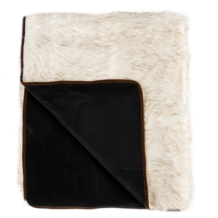 PupProtector™ Waterproof Throw Blanket - White with Brown Accents