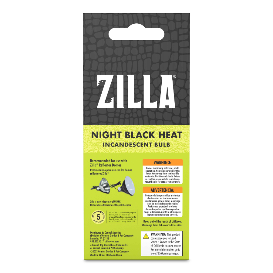 Incandescent Reptile Lighting - Night Black Heat Bulbs