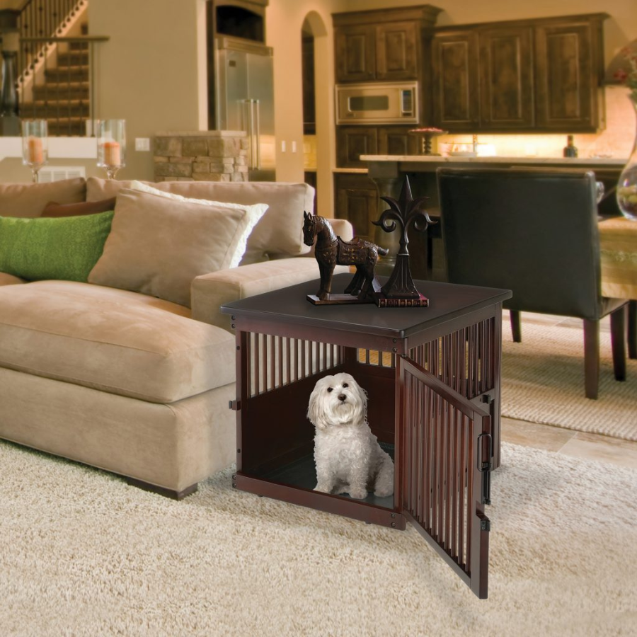 Wooden End Table Dog Crate