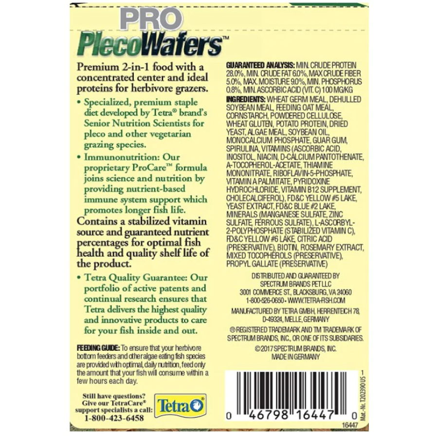 Tetra Pro PlecoWafers Complete Diet for Algae Eater Fish Food