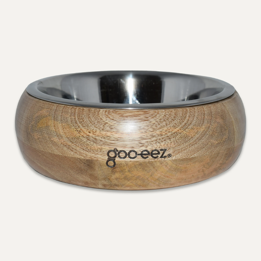 Round Mango Wood Stainless Steel Bowl