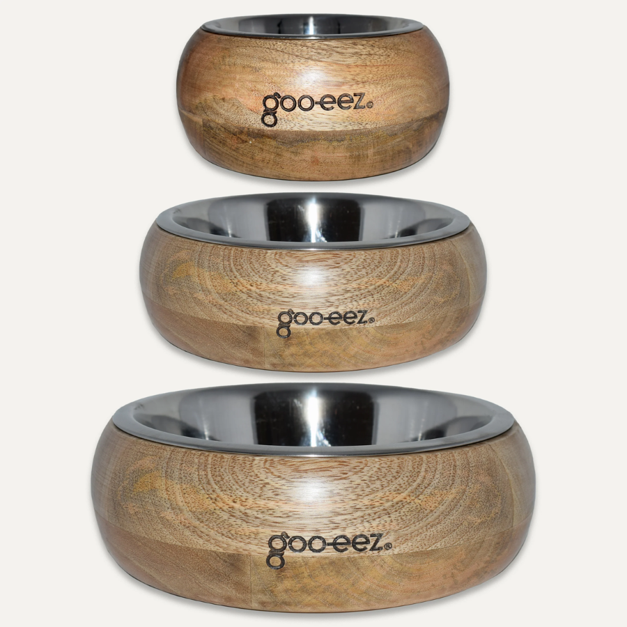 Round Mango Wood Stainless Steel Bowl