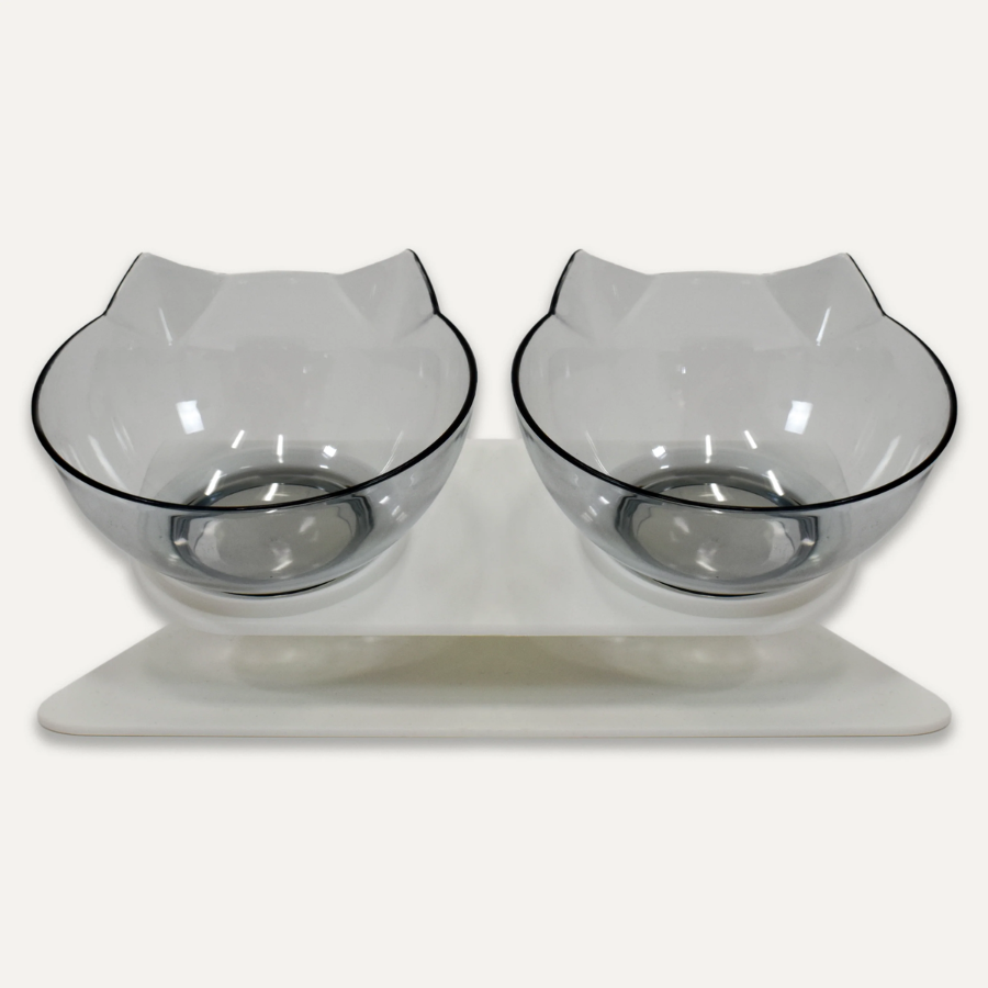 Ergonomic Double Bowl Cat Feeder