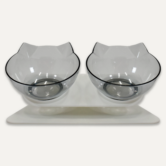 Ergonomic Double Bowl Cat Feeder
