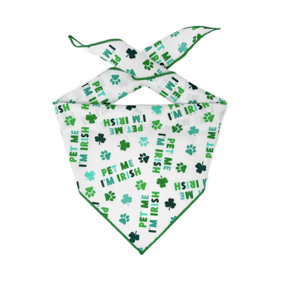 St. Patrick's Day Bandana - "Pet Me I'm Irish"