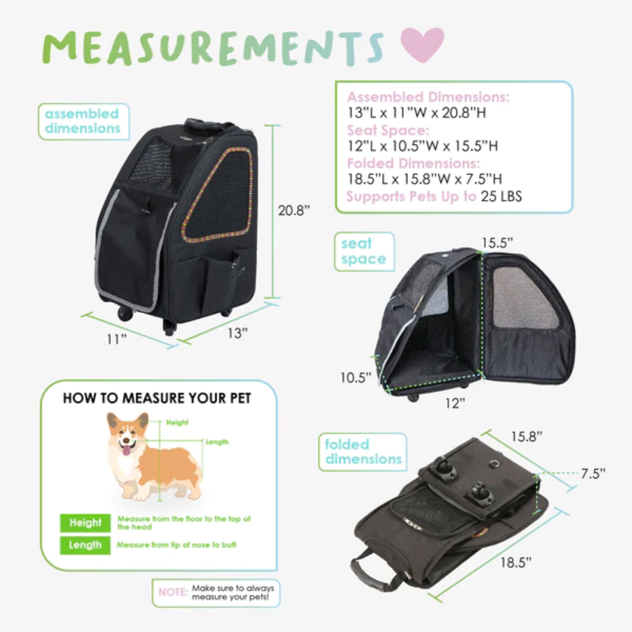 Petique 5-in-1 Pet Carrier for Dogs, Cats, and Small Animals