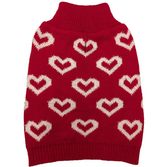 All Over Hearts Dog Sweater
