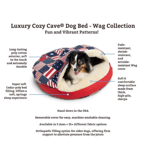 Cozy Cave® Luxury Standard Round Dog Bed - Wag Collection