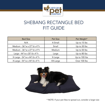 The Solid Shebang Rectangle Indoor Outdoor Pet Bed