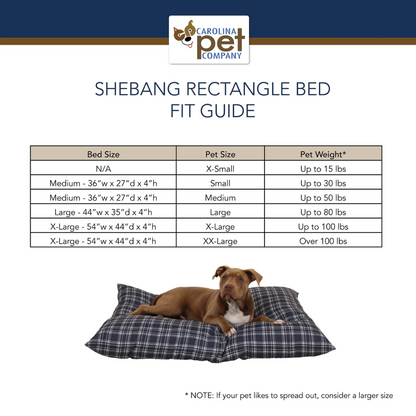 The Plaid Shebang Rectangle Indoor Outdoor Pet Bed