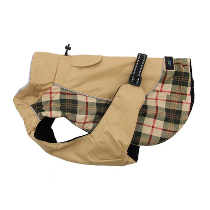 Alpine All Weather Dog Coat - Beige Plaid