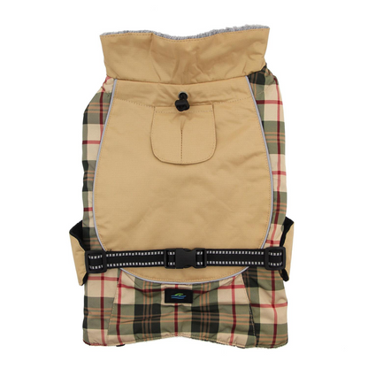 Alpine All Weather Dog Coat - Beige Plaid