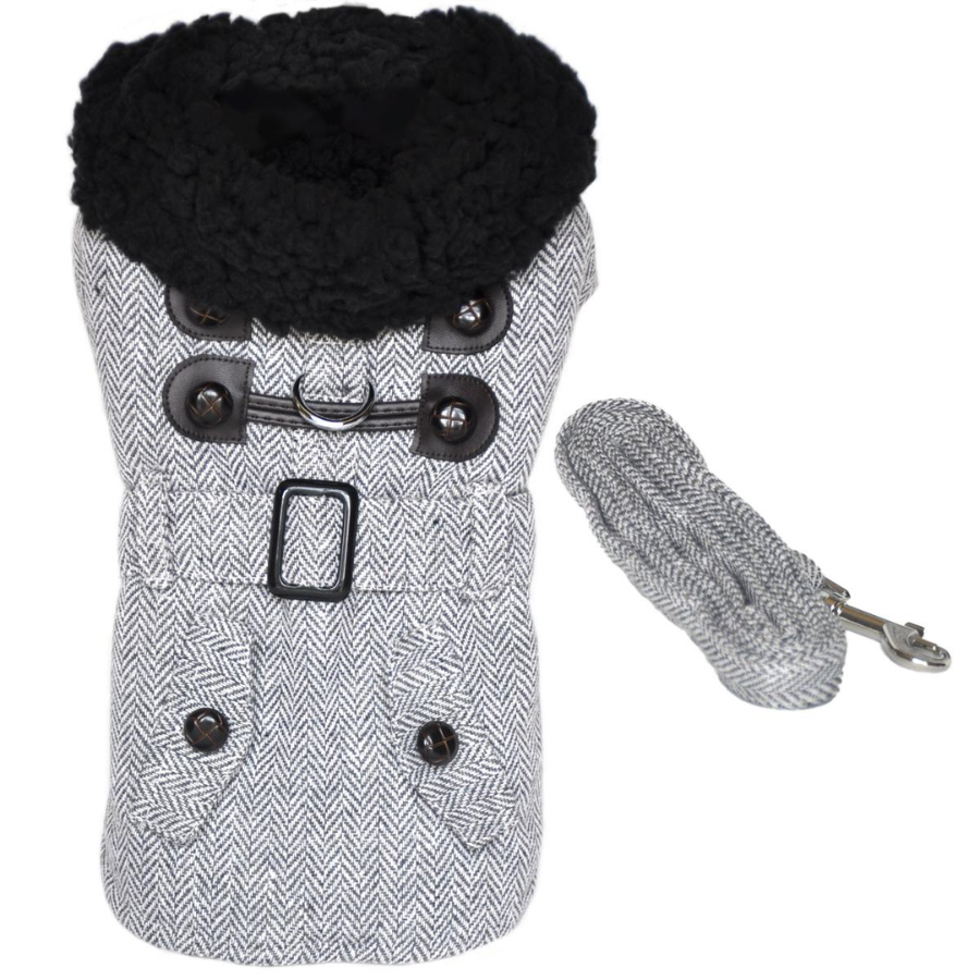 Herringbone Designer Harness Coat and Leash