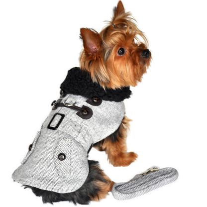 Herringbone Designer Harness Coat and Leash