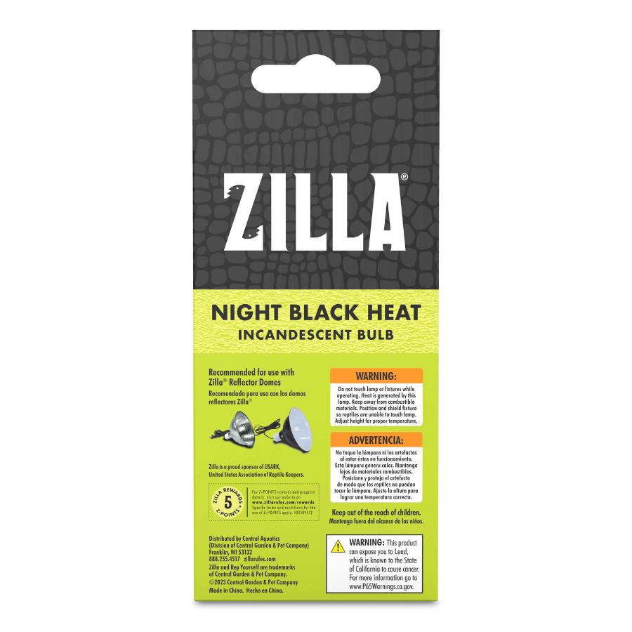 Incandescent Reptile Lighting  - Night Black Heat Bulbs