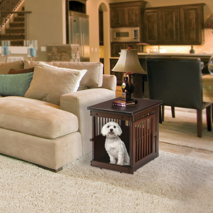 Wooden End Table Dog Crate