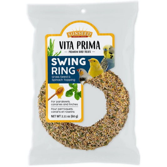 Vita Prima Sunseed Swing Ring Grass and Spinach Bird Treat