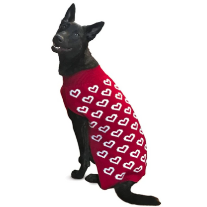 All Over Hearts Dog Sweater