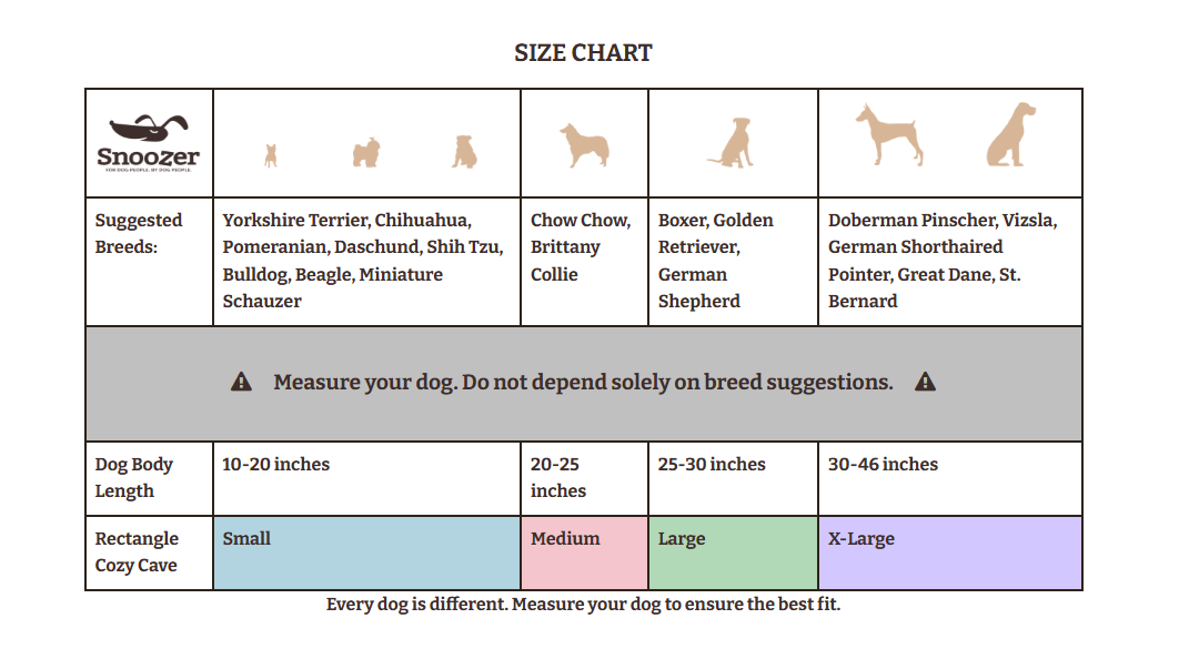 Cozy Cave® Rectangle Standard Dog Bed - Classic Cotton Collection