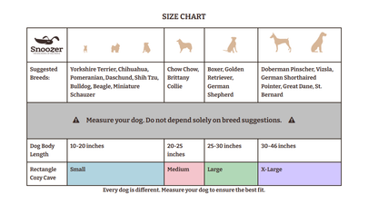 Cozy Cave® Rectangle Standard Dog Bed - Classic Cotton Collection