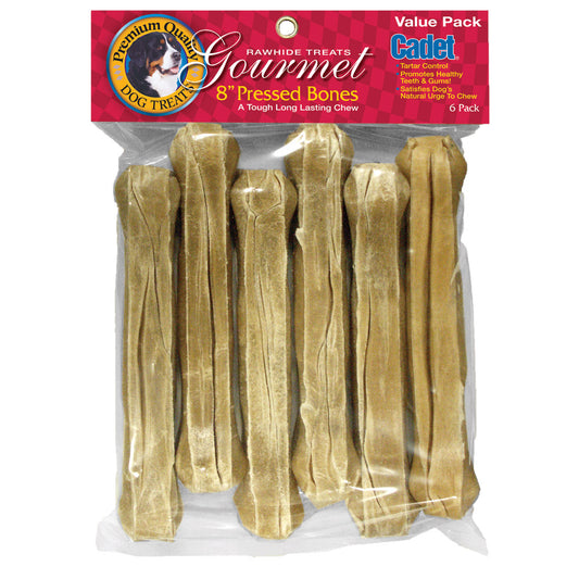 Cadet Gourmet Pressed Rawhide Bones - 6 Pack