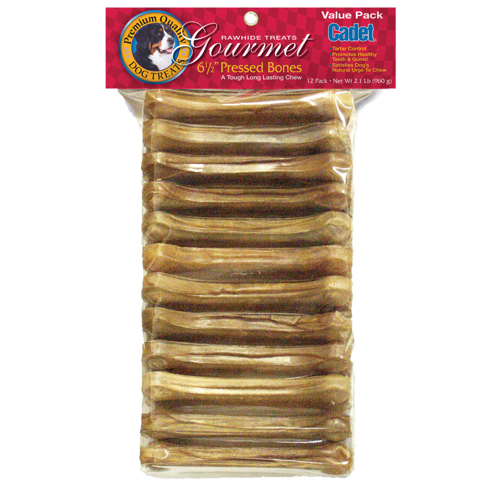 Cadet Gourmet Pressed Rawhide Bones - 12 Pack